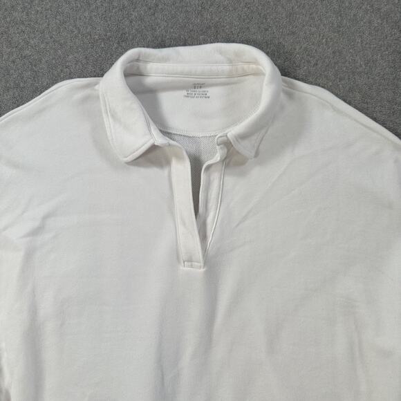Aerie Happy Henley Everyday Polo Oversized Sweatshirt Size Small White Oversized - Picture 4 of 10